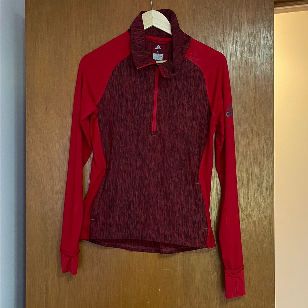 Adidas Climalite Performer Baseline Quarter Zip Performance Pullover Top S